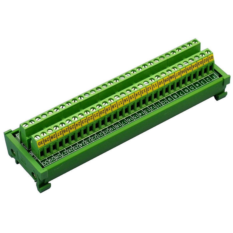 Electronics-Salon DIN Rail Mount 30 Position 24A / 400V Screw Terminal Block Distribution Module.