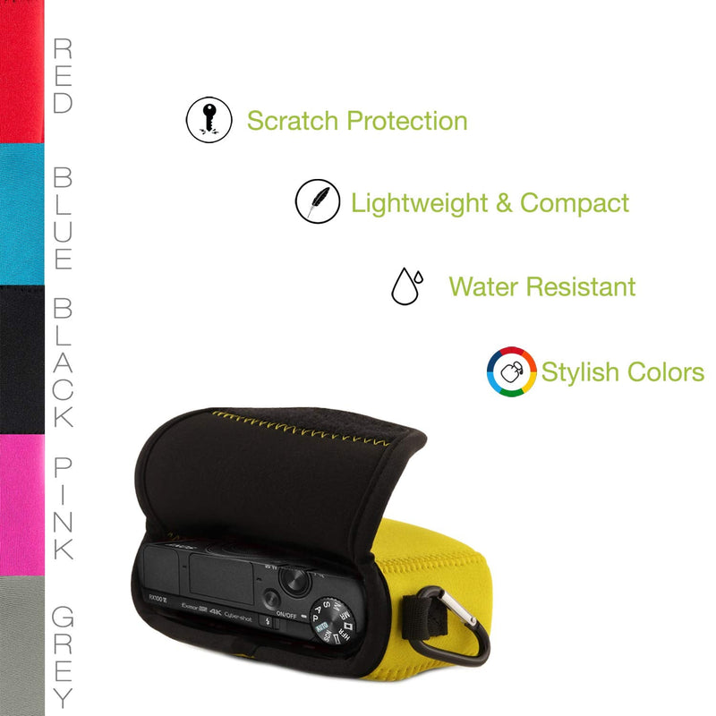 MegaGear MG1832 Ultra Light Neoprene Camera Case Compatible with Sony Cyber-Shot DSC-RX100 VII, Olympus Tough TG-6, TG-5, Sony Cyber-Shot DSC-RX100 VI, DSC-RX100 V - Yellow