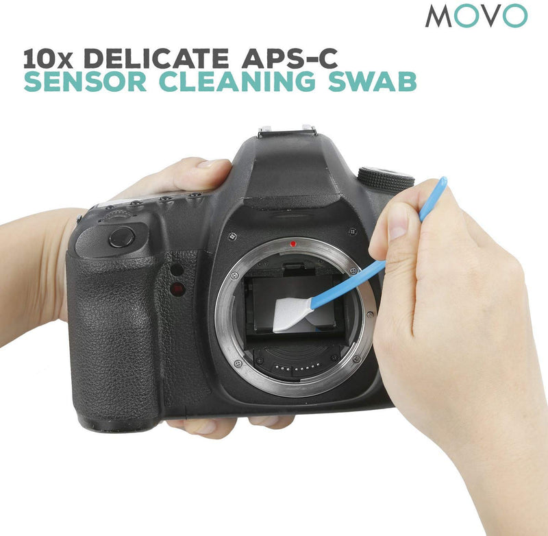 Movo CCD Camera DSLR Cleaning Kit - Camera Lens Cleaning Kit for Digital Cameras - with Sensor Cleaning Kit, Microfiber Lens Cloth, Screen Cleaner Spray, Sensor Cleaning Blower, Lens Pen, and More