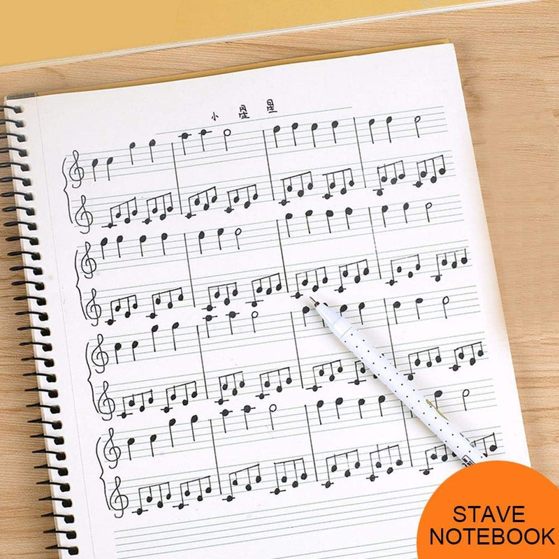 Manuscript Paper Notebook, 50 Pages Musical Notation Staff Notebook Music Manuscript Writing Paper (Black Piano)