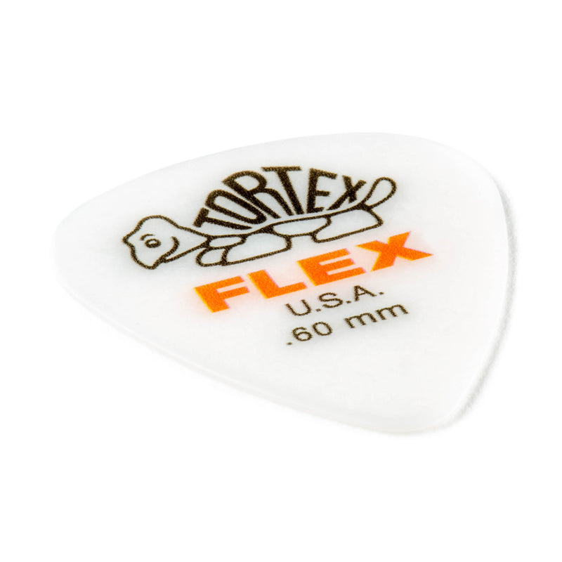 Jim Dunlop Dunlop Tortex Flex Standard .60mm Orange Guitar Pick - 12 Pack (428P.60) .60mm | White