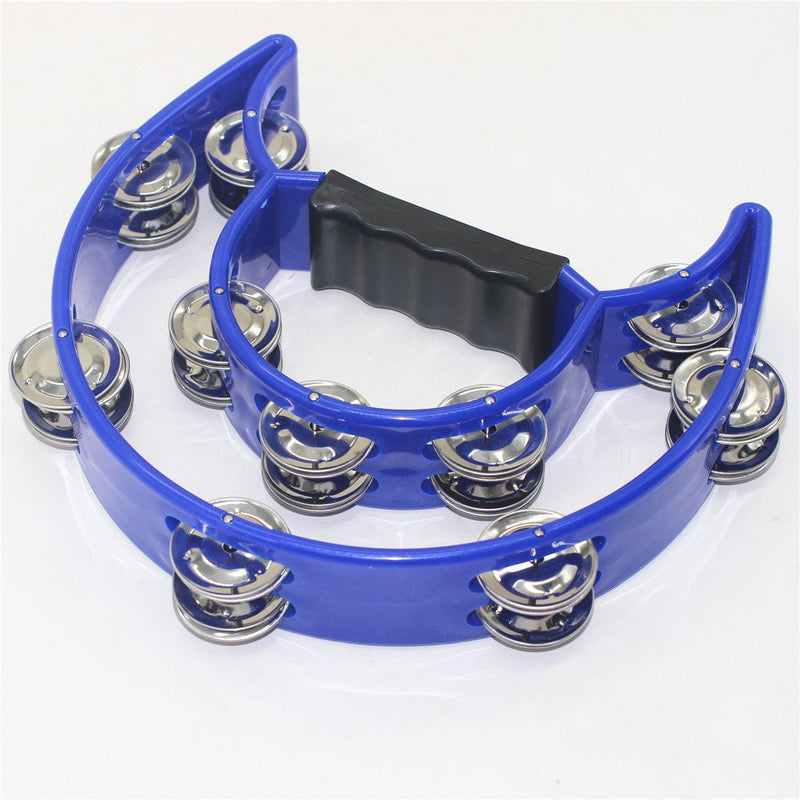 TANG SONG Double Row Tambourine Metal Jingles Hand Held Percussion Instrument For Kids And Adults Great For Party Bar KTV Percussion Ensembles(Deep Blue)