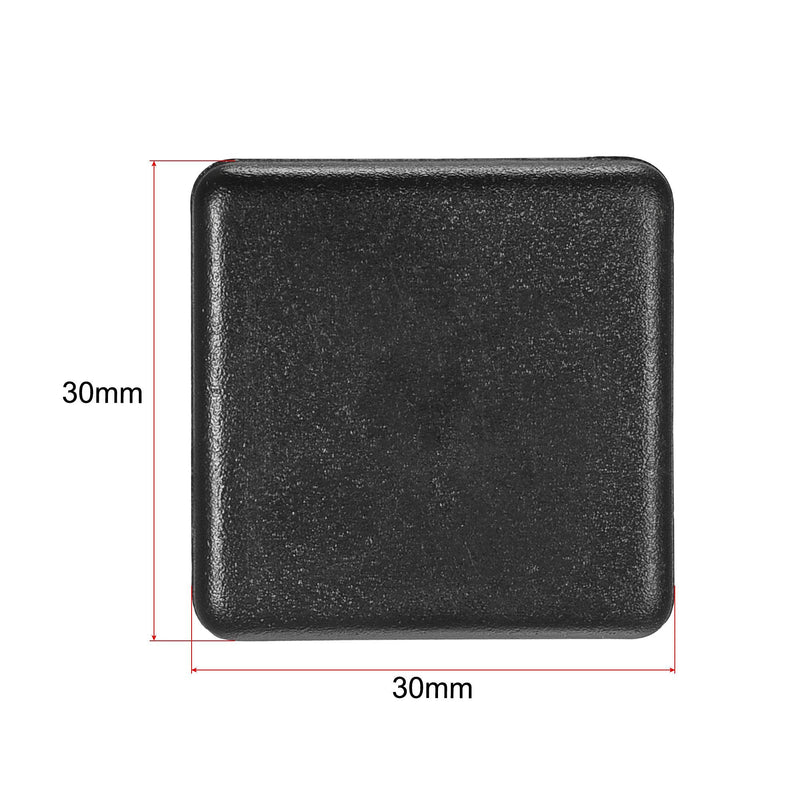 uxcell Standard Plastic Square Aluminum Extrusion End Cap Black 30x30mm 40pcs