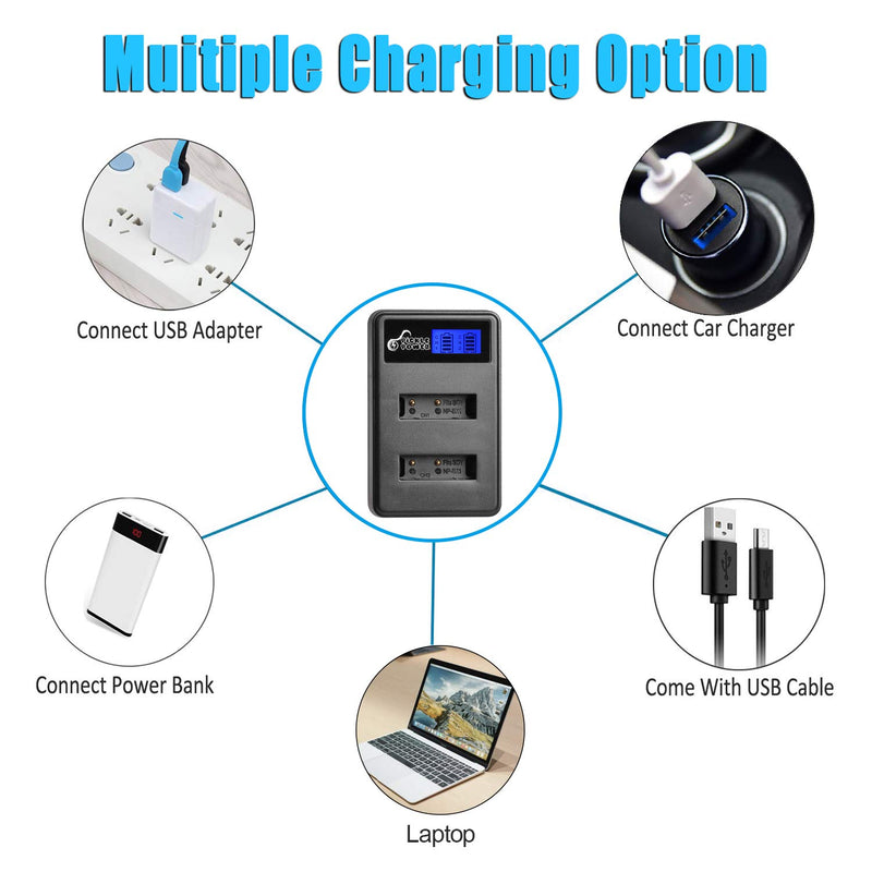 NP-BX1,Pickle Power 4 Pack Batteries and Charger with LCD Display Compatible with Sony CyberShot DSC-RX100, RX100 II, RX100 III, RX100 IV, RX100 V, RX100 VI, DSC-RX1R, RX1R II, HX50V, HX60V, HX80V 4 Battery+ 1 Charger