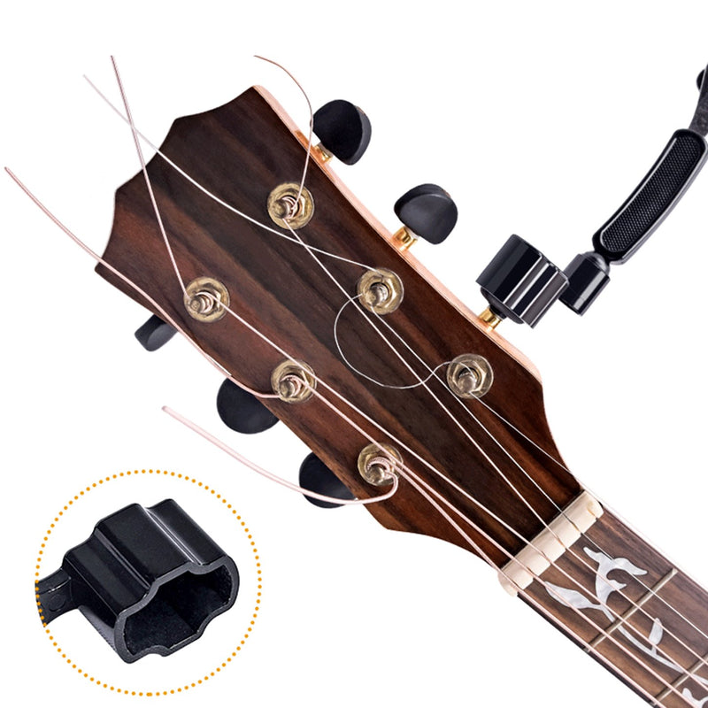 Pro Guitar String Winder Cutter 3 In 1 Bridge Pin Puller Tool (Black)