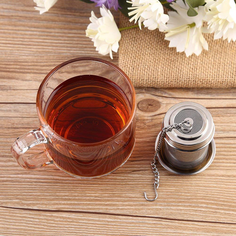House Again 2 Pack Tea Ball Infuser & Cooking Infuser, Extra Fine Mesh Tea Infuser Threaded Connection 18/8 Stainless Steel with Extended Chain Hook to Brew Loose Leaf Tea, Spices & Seasonings …