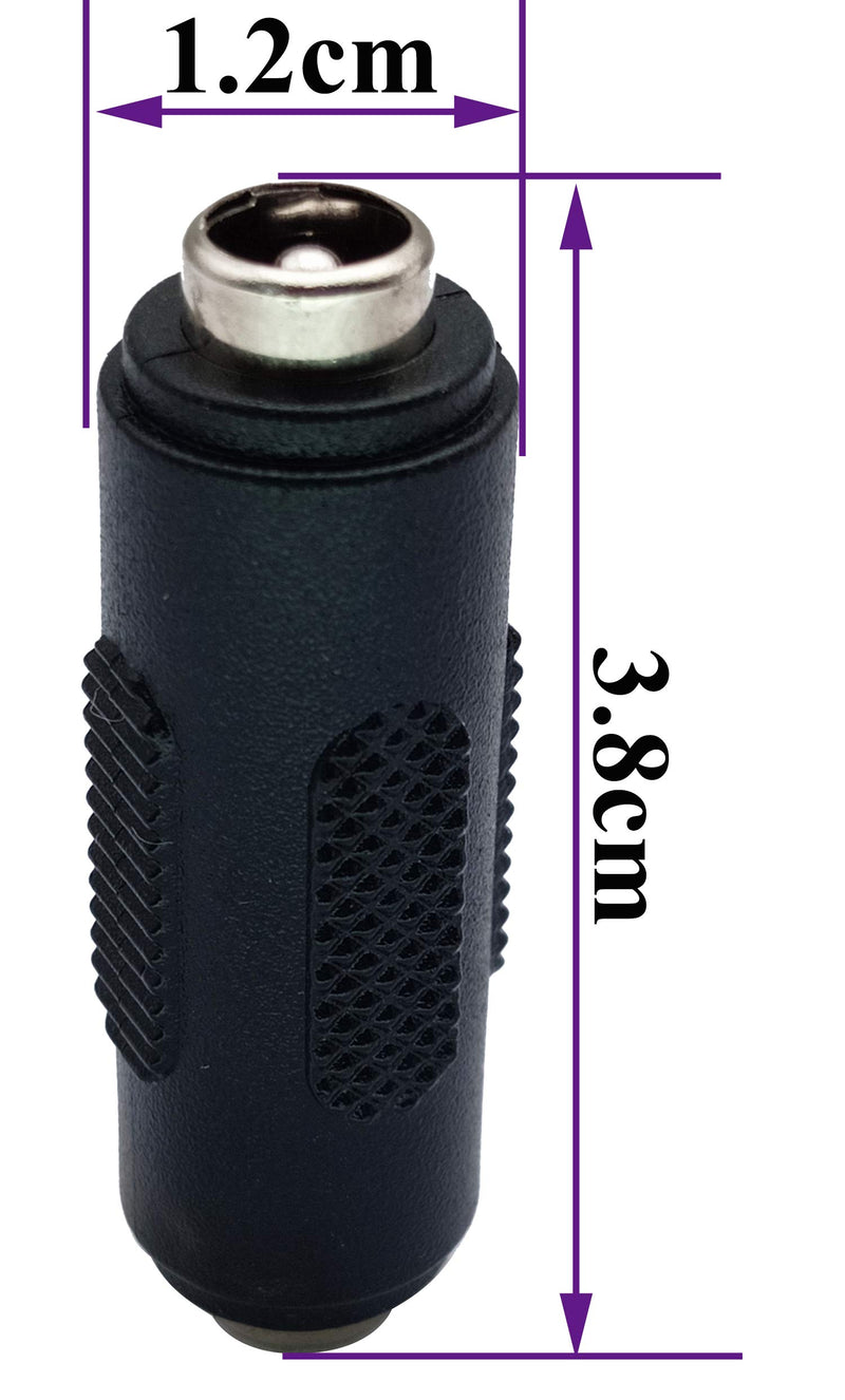 AAOTOKK 5.5mm x 2.1mm DC Power Adapter, DC Barrel Power 2.1mm X 5.5mm Female to Female Coupler Connector for CCTV Camera (2pack/Female) 2Pack