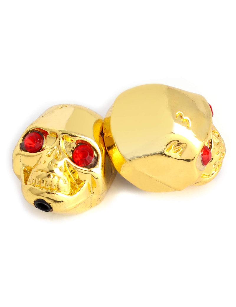 Holmer Guitar Knobs Skull Head Speed Control Knobs 6mm Shaft Pots Volumn Tone Knobs Compatiable with Les Paul Style Electric Guitar Set of 4Pcs. (Gold) Gold