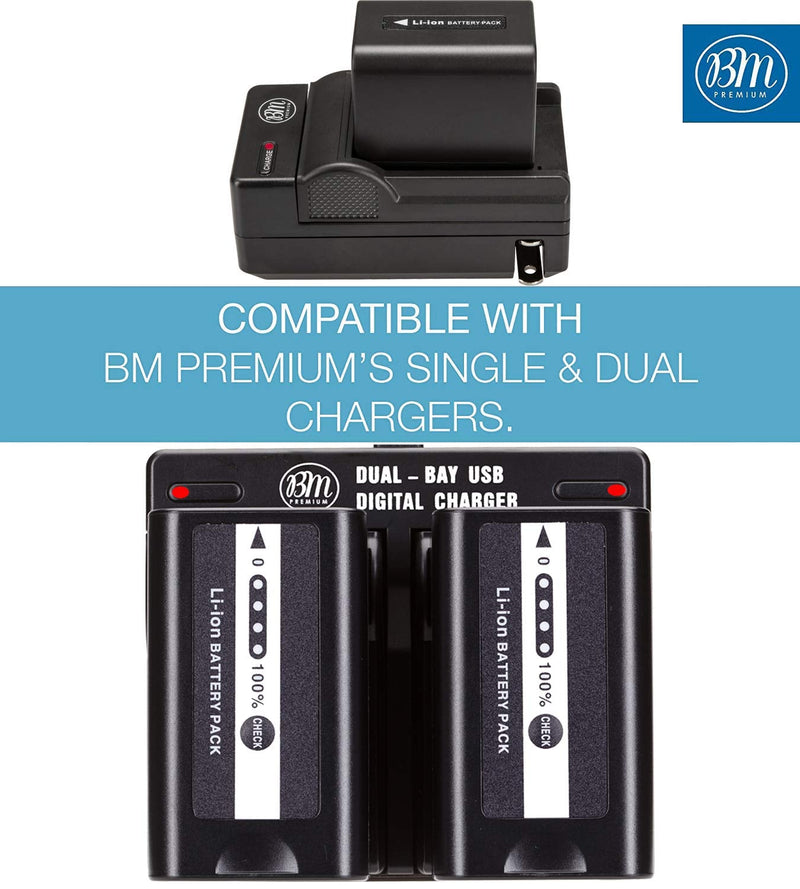 BM Premium 2 Pack of VW-VBD58 Batteries for Panasonic AG-VBR59, BGH1, HC-X1, HC-X1500, HC-X2000, AG-CX10, AG-CX350, AG-UX180, AG-AC30, AG-UX90, AG-DVX200, HC-MDH3E, AJ-PX270, AJ-PX230 Camcorders