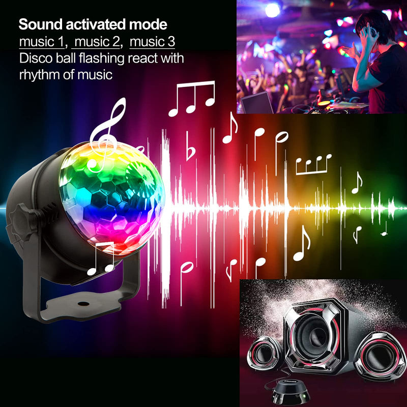 Disco Lights, KOOT Sound Activated Disco Ball Lights with Remote Control RGB DJ Lights Stage Strobe Lights for Home Birthday Disco Party Dance Karaoke Show Club Pub