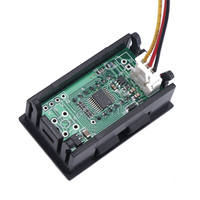 DROK-100035 0.36" 5 Digits DC Voltmeter Panel Mounting Meter 0-33.000V 12V/24V Voltage Monitor Tester Volt Gauge with Green LED Display and 3 Wires