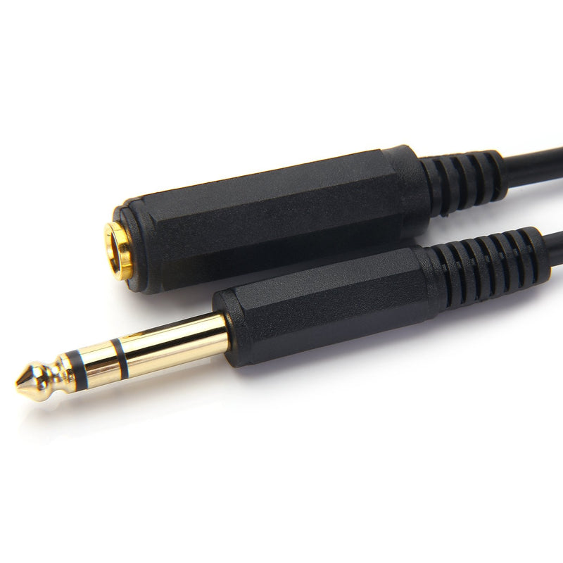 Disino 1/4 Inch Male to Female Stereo Extension Cable Gold Plated Quarter inch Headphone Extension Cable Cord- 10FT/3 Meters 10 Feet