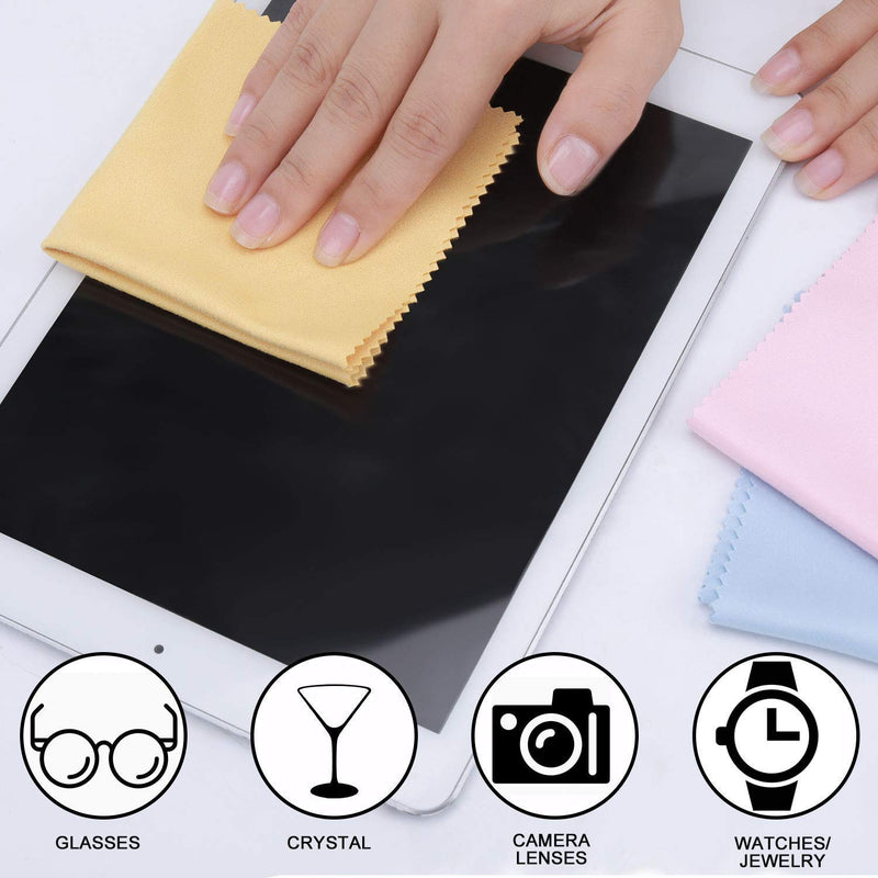 [AUSTRALIA] - Vonper 8 Pack Oversized Microfiber Cleaning Cloths Multicolor Extra Large Glasses Cleaning Cloth for Eyeglasses, Camera Lens, Cell Phones, Laptops, LCD TV Screens and All Lenses & Delicate Surfaces 