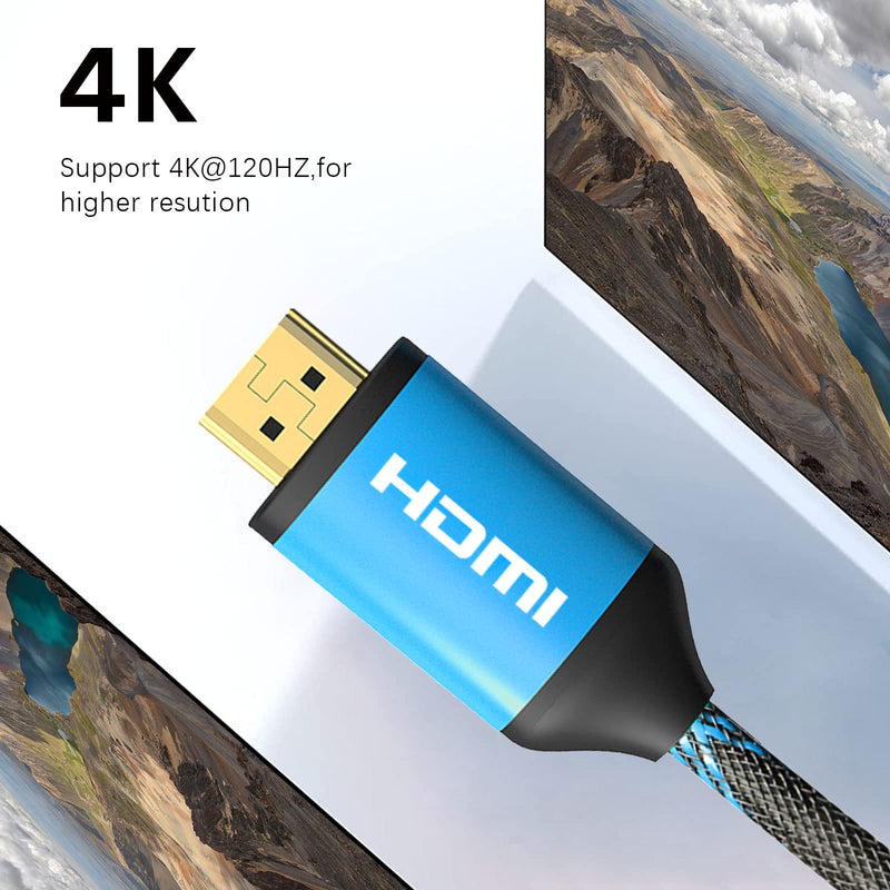 FASTSEVEN 4K HDMI Cable 10ft 1 Pack | High Speed Hdmi Cables 2.0, Gold Connectors, 4K @ 60Hz, Ultra HD, 2160P, 1080P, ARC & CL3 Rated | for Laptop, Monitor, Projector PS4, PS5, Xbox, TV, & More