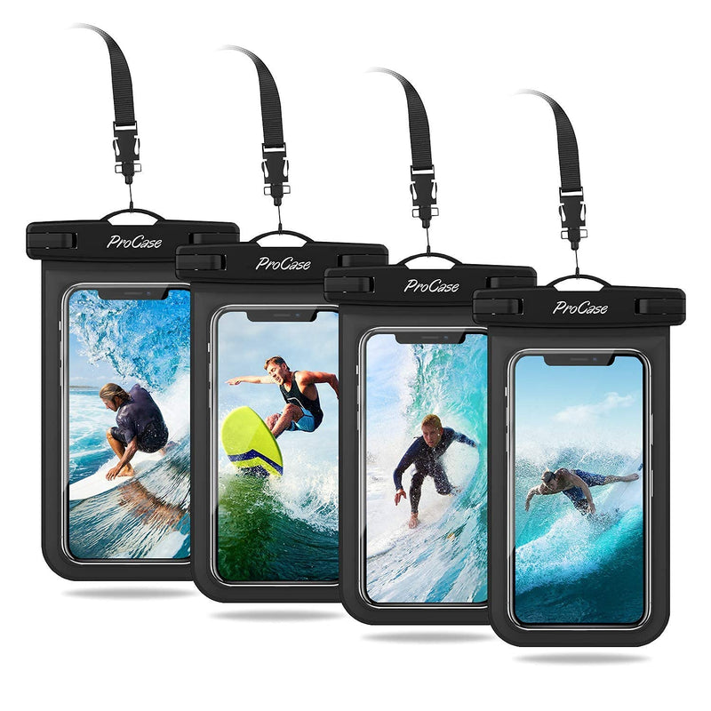 4 Pack ProCase Universal Cellphone Waterproof Pouch Dry Bag Underwater Case Bundle with 2 Pack JOTO Universal Waterproof Pouch Cellphone Case