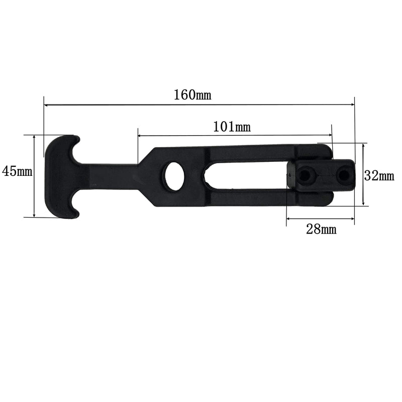 Creatyi 2 PCS Latest Model 6.3'' Rubber Flexible T-Handle Draw Latches,for Tool Box,Cooler, Golf Cart, Engineering Machine Hood or Farm Machinery Style 1