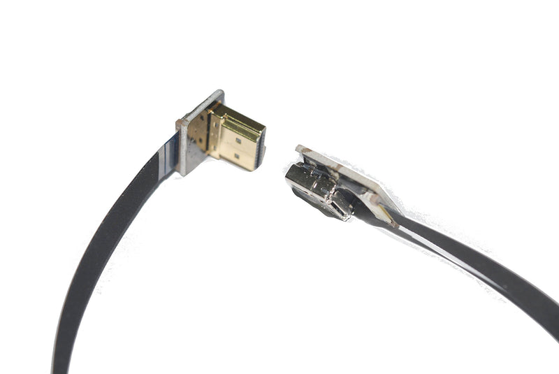 Soft Flat Slim Thin HDMI FFC FPV HDMI Cable Standard HDMI Female Plug to Standard HDMI Male 90 Degree Raspberry Gimbal rig Aerial Shooting FPV Black (20CM) 20CM