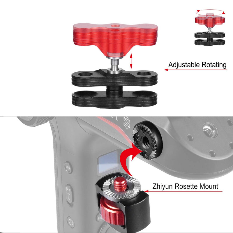 Eachrig Magic Arm with 1/4-20 and Zhiyun Rosette Mount for Zhiyun Weebill S/Weebill Lab/Crane 3 Camera cage Camera Monitors Viewfinders Accessories