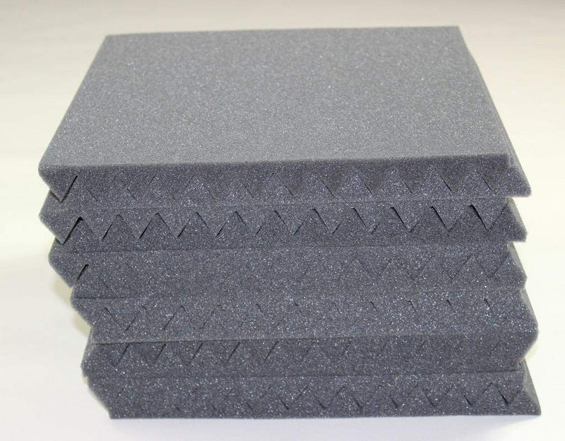 [AUSTRALIA] - Mybecca 12 PACK Acoustic Foam Wedge Soundproofing Wall Tiles 12" X 12" X 1", Charcoal 