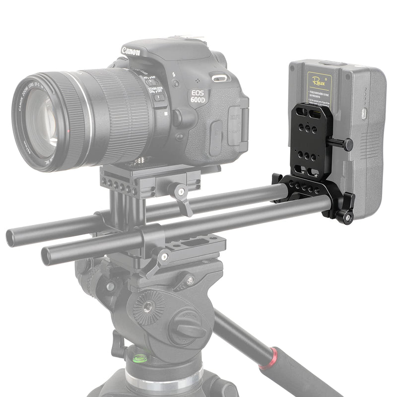 CAMVATE V-Lock Quick Release Adapter with 15mm Railblock Rod Holder for Camera Cage Kit / Shoulder Rig - 2865