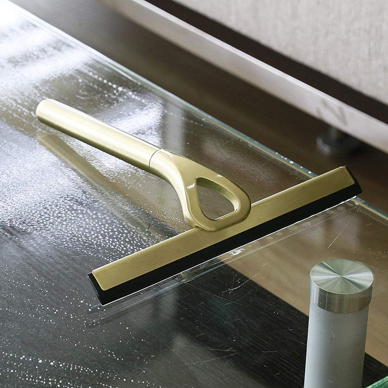 HomDSim Stainless Steel Shower Squeegees All-Purpose Mirror/Window/Glass Wiper Scraper Golden Shower Squeegee Gold