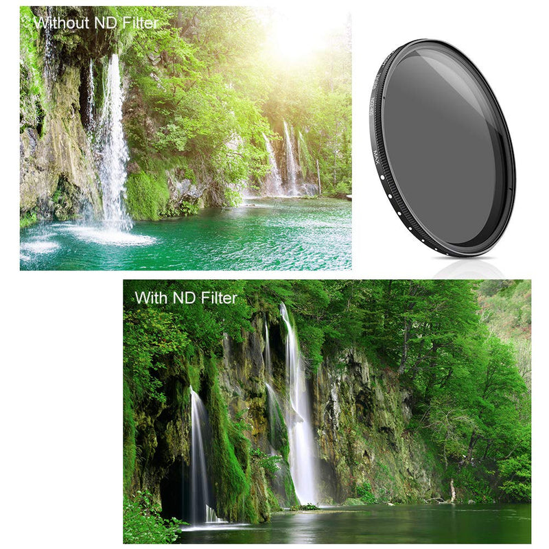 K&F Concept 46mm ND Variable Fader Neutral Density Adjustable Filter ND2-ND400 for Camera Lens