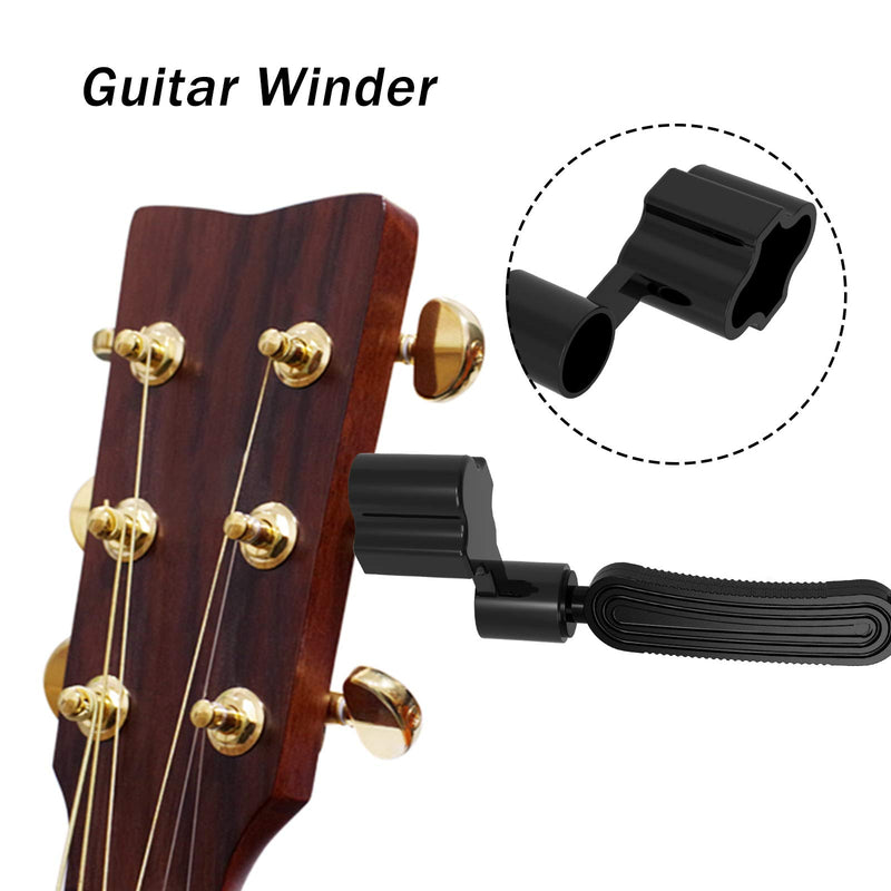 Sovvid Guitar String Winder and Cutter, 3 in 1 Professional Guitar Restringing Tool for Peg Winder Bridge Pin Puller and String Clippers, Multitool Fit to Guitars Bass Ukulele Banjo and Mandolin Black