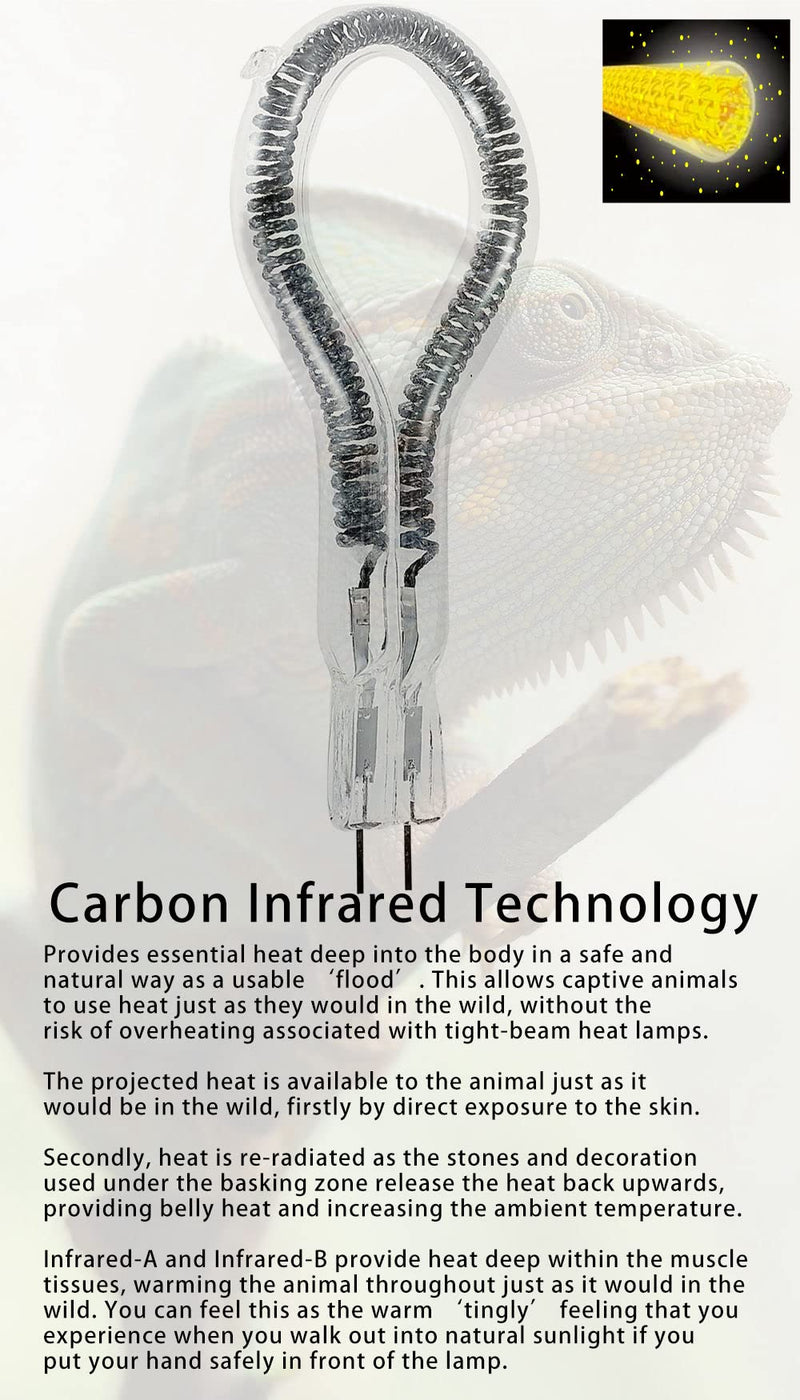 [AUSTRALIA] - Deep Heat Projector Reptile Heat Lamp (50W), Heater for Bearded Dragon & Leopard Gecko, Basking Light for Amphibian Pet 50.0 Watts 