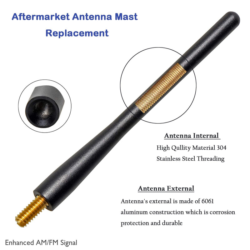 [AUSTRALIA] - Anina 4.7'' Car Short Antenna Mast for 2009-2018 Ford F150 Aluminium Alloy Truck Antenna for AM/FM Radio Reception Car Wash Proof 4.7 Inch 