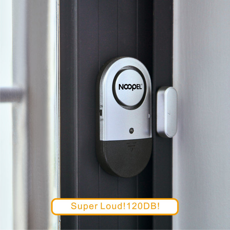 Door Window Alarm 2 Pack Noopel Home Security Wireless Magnetic Sensor Burglar Anti-theft 120DB Alarm with Batteries included - DIY Easy to Install (2)