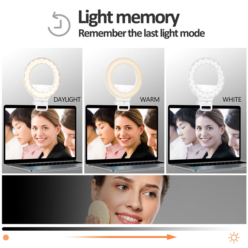 [AUSTRALIA] - XINBAOHONG Video Conference Lighting Kit, Ring Light for Monitor Clip On Remote Working Distance Learning Zoom Call Lighting Self Broadcasting and Live Streaming Computer Laptop Video Conferencing 