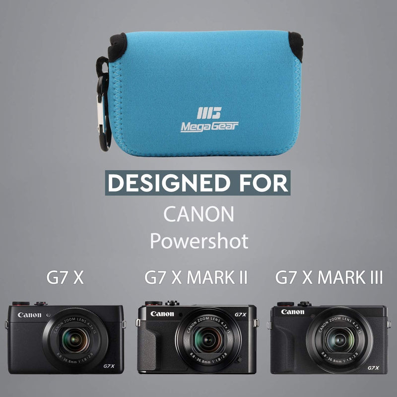 MegaGear Ultra Light Neoprene Camera Case Compatible with Canon PowerShot G7 X Mark III, G7 X Mark II Blue