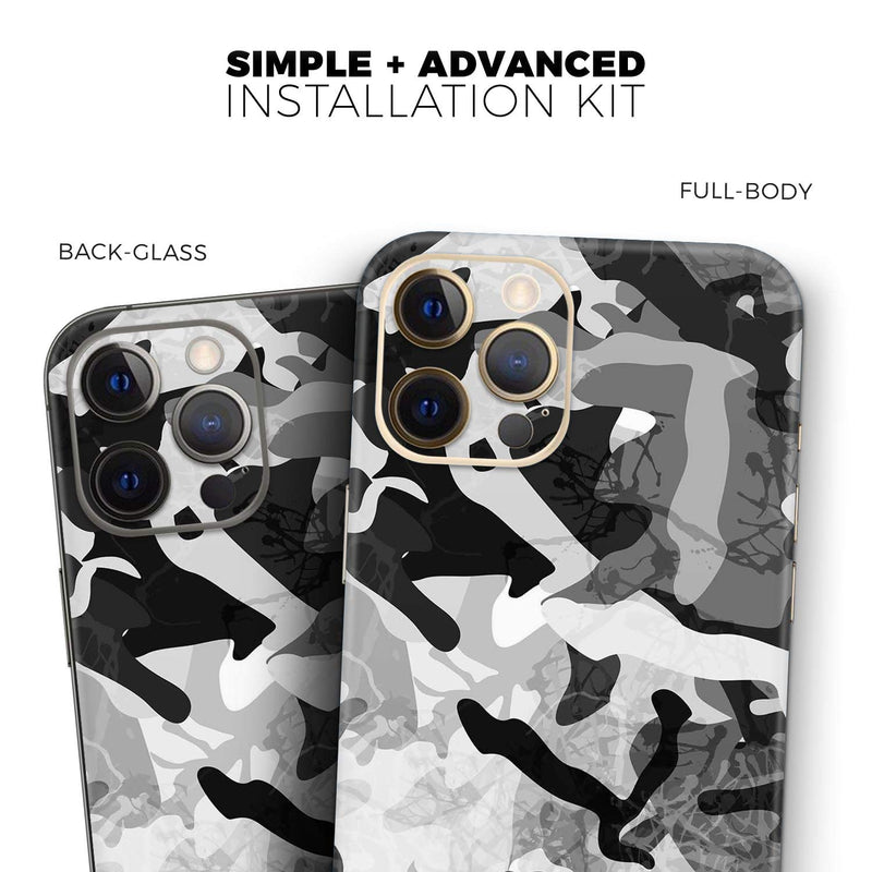 Design Skinz Desert Snow Camouflage V2 - Full Body Skin Decal Wrap Kit Compatible with The Apple iPhone 12 Mini (Full-Body, Screen Trim & Back Glass Skin)