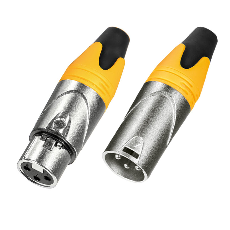 MFL. 4 Pairs 3 Pin XLR Cable Connector Male and Female with Nickel Housing and Silver Contacts Mic Cable Plug Connector Audio Socket