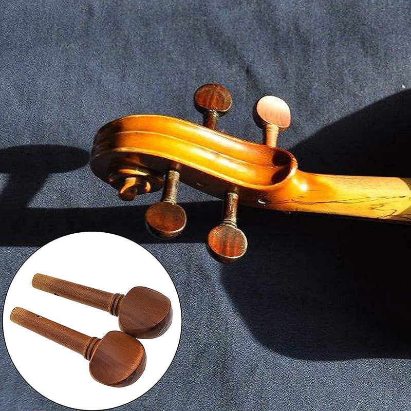 4pcs 4/4 Size Violin Fiddle Tuning Pegs Set Jujube Wooden Wood Violin Tuning Pegs Replacement for 4/4 Size Violin