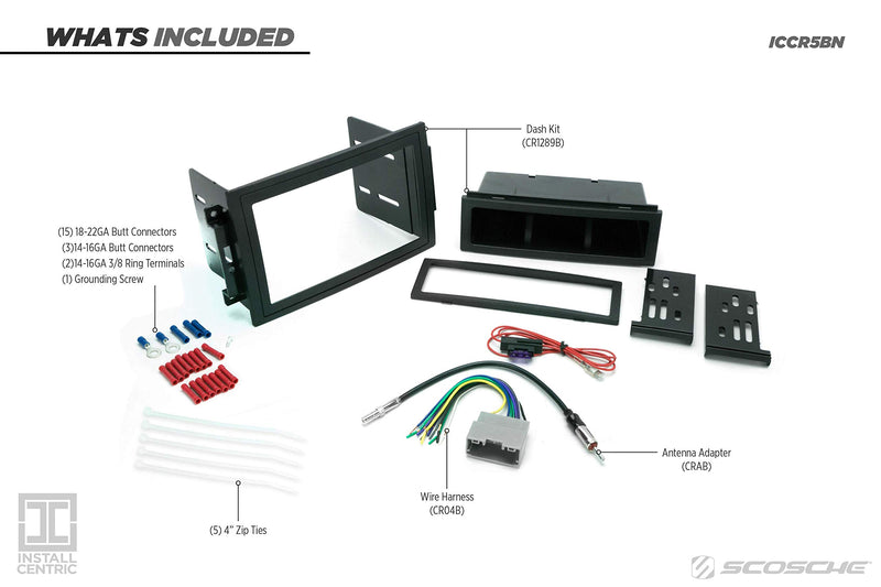 SCOSCHE Install Centric ICCR5BN Compatible with Select Chrysler/Dodge/Jeep 2005-07 with Navigation Complete Basic Installation Solution for Installing an Aftermarket Stereo Complete Installation Kit