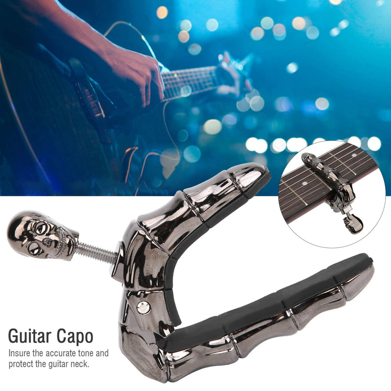 Guitar Capo Guitar Tuning Clamp Metal Quick-Change Adjustable Tightness Capo for Folk Acoustic Guitar Electric Guitar Ukulele Black