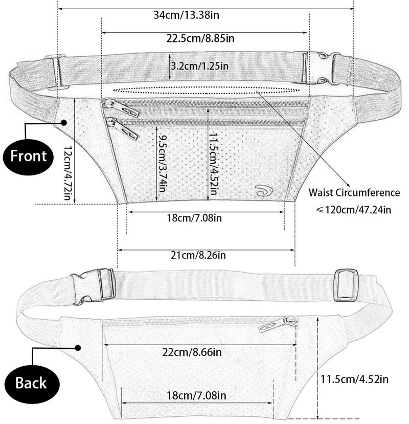 NAOKI LOVE Waist Pack Bag Ultrathin Hide Purse Outdoor Sports Jogging Travel Runner Belt with Credit Card Protector Slots Black