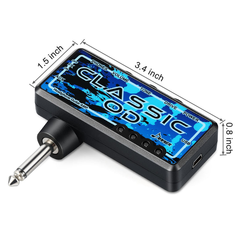 [AUSTRALIA] - Donner Guitar Headphone AMP Classic OD Pocket FX Verb Rechargeable Mini Practice Amplifier 