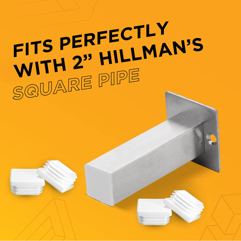 [AUSTRALIA] - Prescott Plastics 2 Inch Square White Plastic Plug, Heavy Duty Tubing Post End Cap (20) 20 