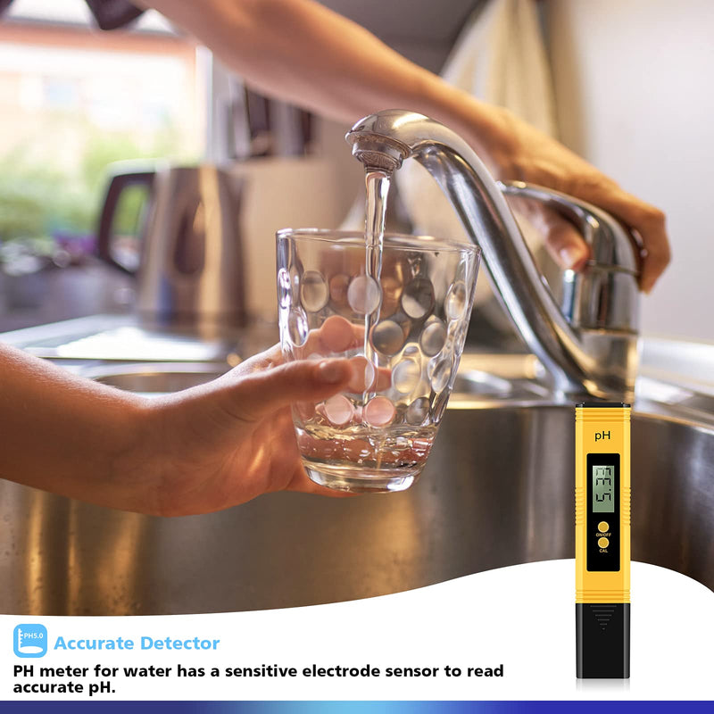 PH Meter, Digital PH Tester 0.01 High Accuracy PH Meter for Water, 0-14 PH Measurement Range for Drinking Water, Pool and Aquarium