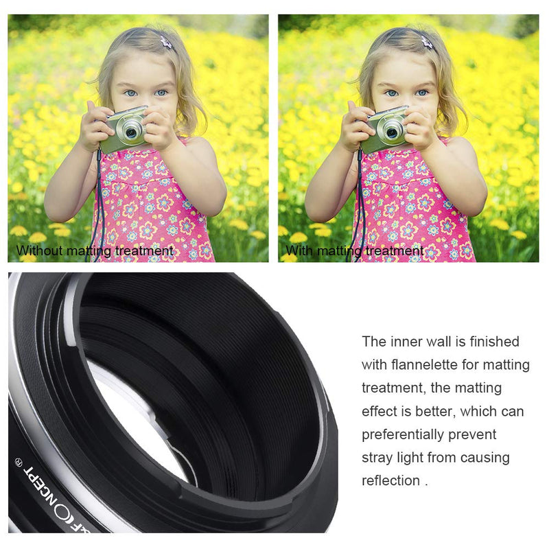 K&F Concept Lens Mount Adapter with Light-reducing Paint for Nikon G Mount F/AI/G Lens to Sony E-Mount/NEX Camera Body