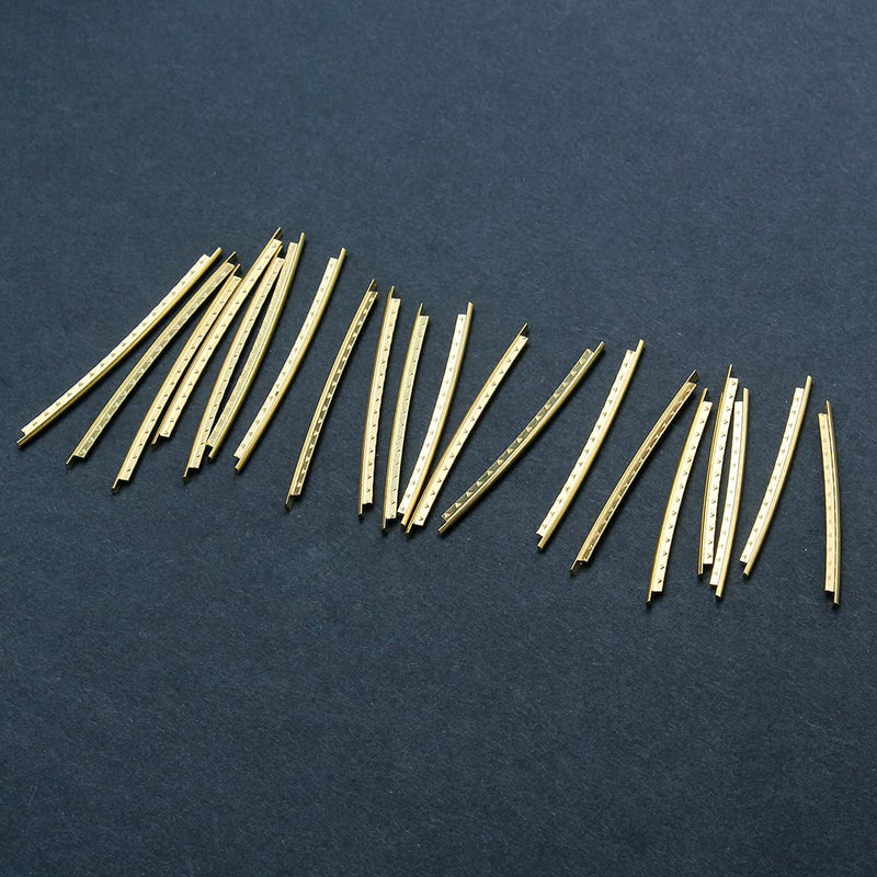 Alnicov Guitar Fretwire,20Pcs Nickel-plated Copper 2.0mm Fret Wire Set for Electric Acoustic Guitar 20 Frets Fingerboard,Gold