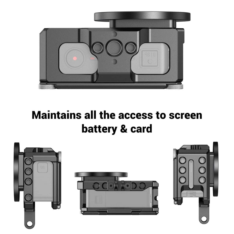 SMALLRIG Video Vlogging Camera Frame Cage for DJI Osmo Action Camera with 1/4” and 3/8” Thread Locating Holes Compatible with 52mm Adapter for Lens, Prevent The Screen from Scratching - CVD2360