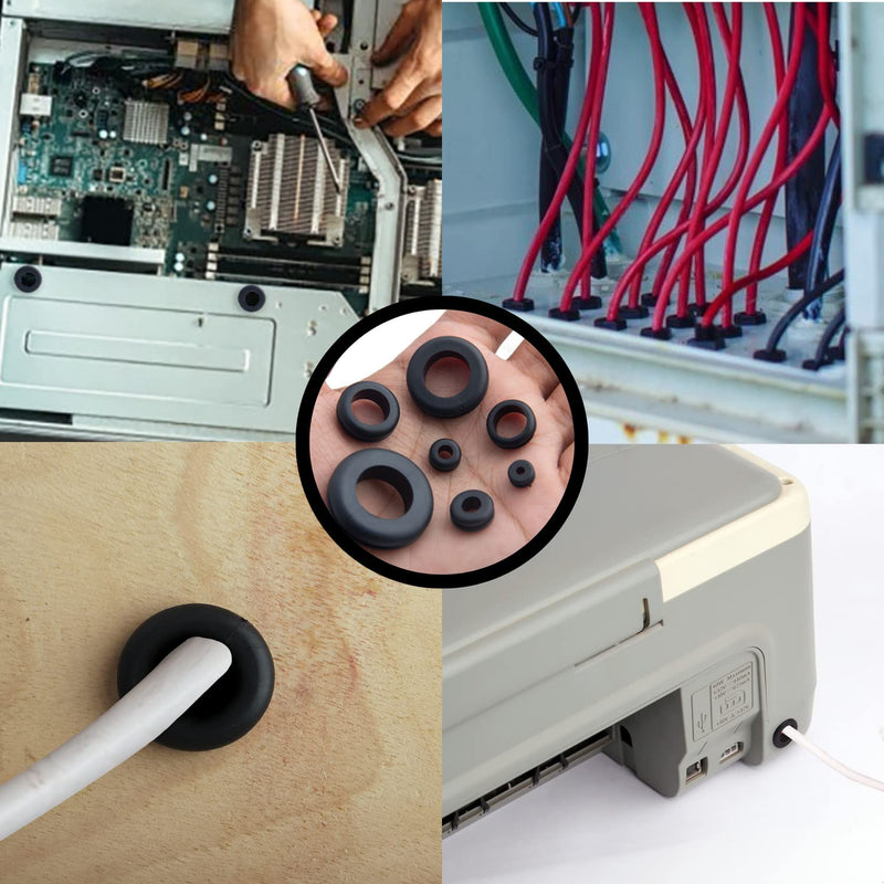 [AUSTRALIA] - Brexxty Pack of 180 Rubber Grommet Kit in 8 Sizes – Rubber Wire Grommets with Compact Assortment Box for Wiring, Plumbing, Hardware Repair, and Automotive 