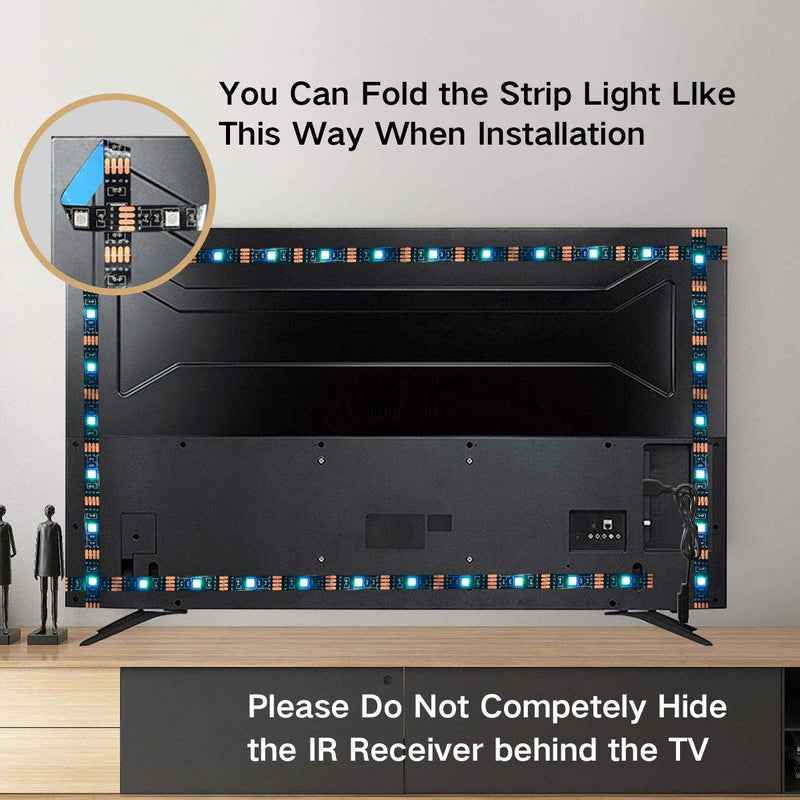 [AUSTRALIA] - TV LED Backlight, 6.56 Ft LED Strip Lights with Remote, Color Changing RGB LED Lights for 40-60 Inch TV Accent Lighting 6.56FT 