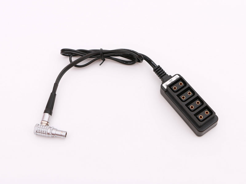 0B 2pin Right Angle to 4-Port D-tap for RED DSMC2,RTmotion Sidekick Power Output