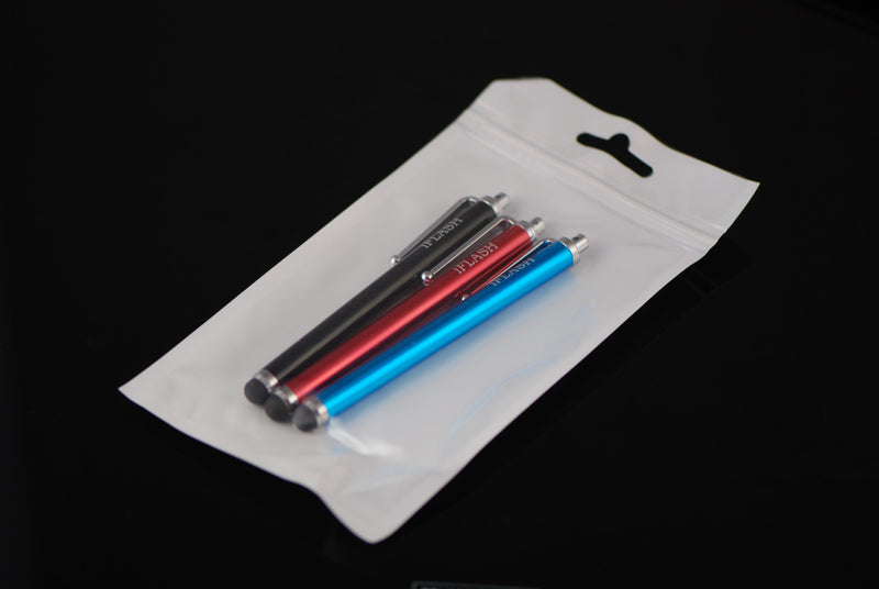iFlash 3 pcs Blue/Black/Red Capacitive Stylus/styli Touch Screen Cellphone Tablet Pen for Apple iPad Pro Air 1/2/Mini 2/3/4, Motorola Xoom, Samsung Galaxy Tab. & All Other Touch Screen Devices