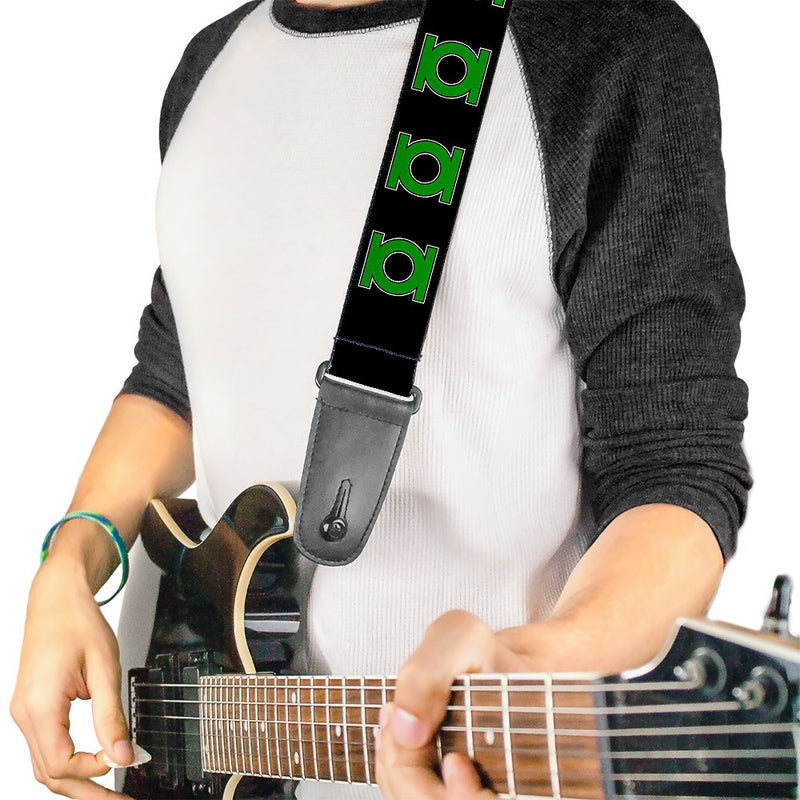 Buckle-Down Guitar Strap - Green Lantern Logo Black/Green - 2" Wide - 29-54" Length