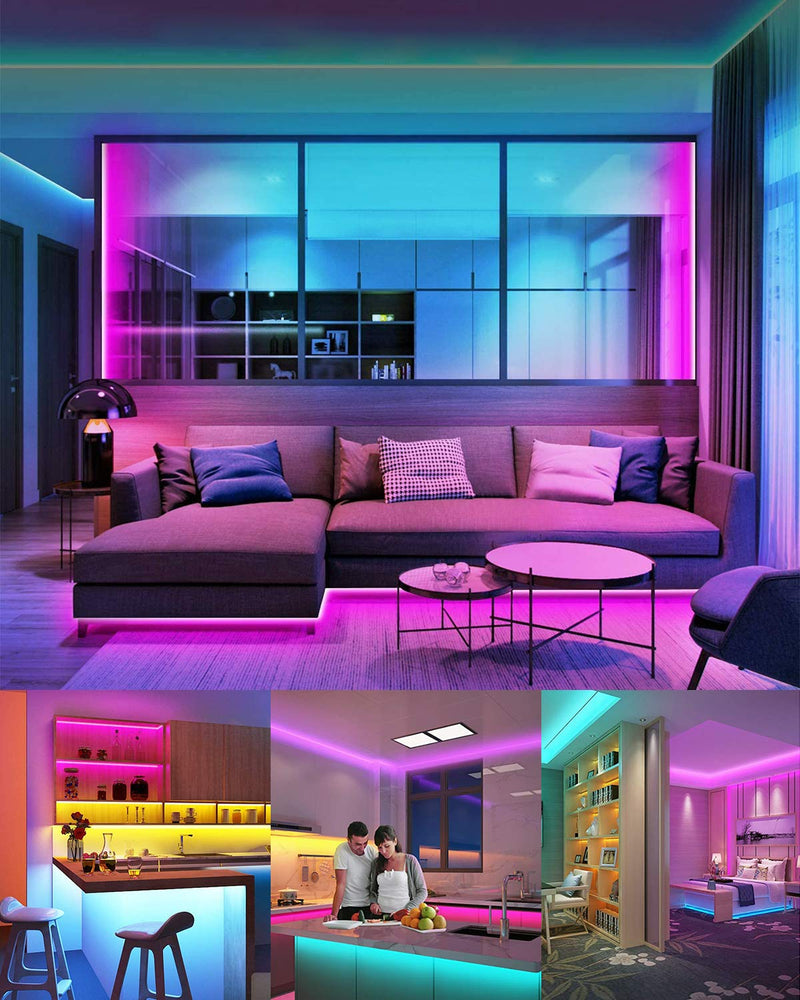LED Strip Lights, Mixi 32.8ft 300 Lights Waterproof LED Light Strips Color Changing 5050 RGB with Bluetooth Music Sync App Remote Controller, Wall Lights, Rope Lights, Bedroom Decor